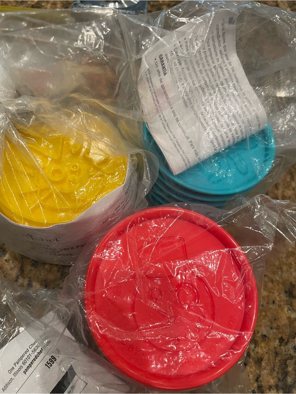 Pampered Chef Yellow, Teal, Red Cookie cutters bundled Set
